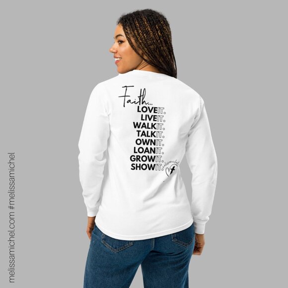 New! Faith Unisex Garment-Dyed Heavyweight Long-Sleeve Shirt - Picture 3 of 6